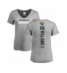 Football Women's Jacksonville Jaguars #56 Quincy Williams II Ash Backer T-Shirt