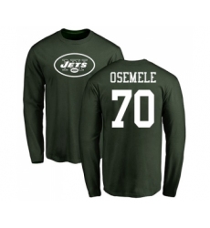 Football New York Jets #70 Kelechi Osemele Green Name & Number Logo Long Sleeve T-Shirt