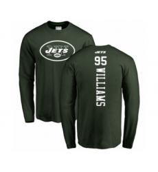 Football New York Jets #95 Quinnen Williams Green Backer Long Sleeve T-Shirt