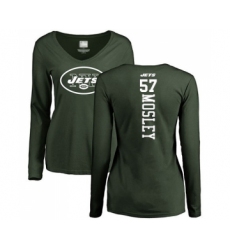 Football Women's New York Jets #57 C.J. Mosley Green Backer Long Sleeve T-Shirt
