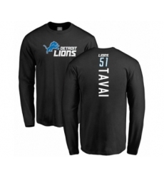 Football Detroit Lions #51 Jahlani Tavai Black Backer Long Sleeve T-Shirt