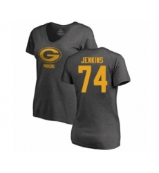 Football Women's Green Bay Packers #74 Elgton Jenkins Ash One Color T-Shirt