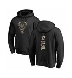 Basketball Milwaukee Bucks #17 Pau Gasol Black One Color Backer Pullover Hoodie