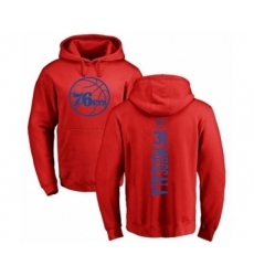NBA Nike Philadelphia 76ers #31 Mike Muscala Red One Color Backer Pullover Hoodie