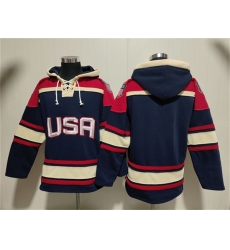 Men's Team USA Navy Ageless Must-Have Lace-Up Pullover Hoodie