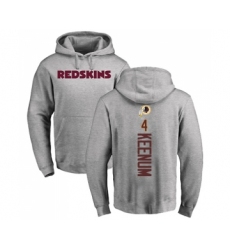 Football Washington Redskins #4 Case Keenum Ash Backer Pullover Hoodie