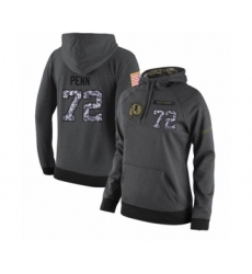 Football Women's Washington Redskins #72 Donald Penn Stitched Black Anthracite Salute to Service Player Performance Hoodie