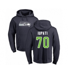 Football Seattle Seahawks #70 Mike Iupati Navy Blue Name & Number Logo Pullover Hoodie