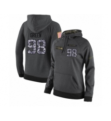 Football Women's Seattle Seahawks #98 Rasheem Green Stitched Black Anthracite Salute to Service Player Performance Hoodie