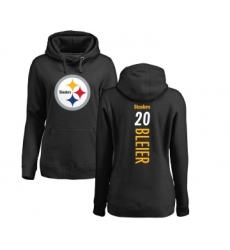 Football Women's Pittsburgh Steelers #20 Rocky Bleier Black Backer Pullover Hoodie