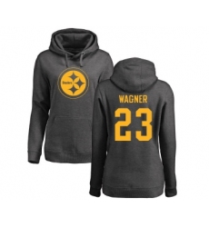 Football Women's Pittsburgh Steelers #23 Mike Wagner Ash One Color Pullover Hoodie