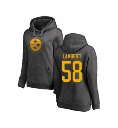 Football Women's Pittsburgh Steelers #58 Jack Lambert Ash One Color Pullover Hoodie