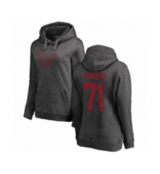 Football Women's Houston Texans #71 Tytus Howard Ash One Color Pullover Hoodie