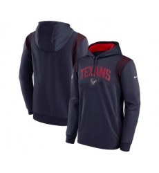 Mens Houston Texans Navy Sideline Stack Performance Pullover Hoodie