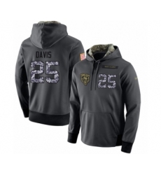 Football Men's Chicago Bears #25 Mike Davis Stitched Black Anthracite Salute to Service Player Performance Hoodie