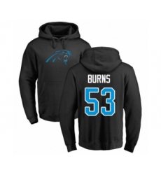 Football Carolina Panthers #53 Brian Burns Black Name & Number Logo Pullover Hoodie