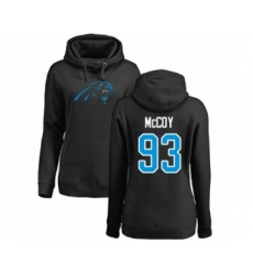 Football Women's Carolina Panthers #93 Gerald McCoy Black Name & Number Logo Pullover Hoodie
