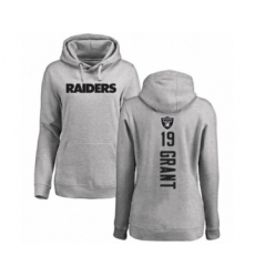 Football Women's Oakland Raiders #19 Ryan Grant Ash Backer Pullover Hoodie