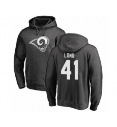 Football Los Angeles Rams #41 David Long Ash One Color Pullover Hoodie