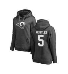 Football Women's Los Angeles Rams #5 Blake Bortles Ash One Color Pullover Hoodie