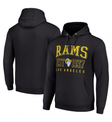 Men's Los Angeles Rams Black Throwback Logo Pullover Hoodie