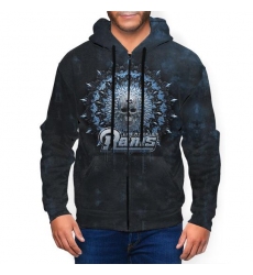 Rams Men's Zip Hooded Sweatshirt