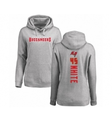 Football Women's Tampa Bay Buccaneers #45 Devin White Ash Backer Pullover Hoodie