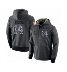 Football Men's Indianapolis Colts #14 Zach Pascal Stitched Black Anthracite Salute to Service Player Performance Hoodie