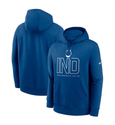 Men's Indianapolis Colts Royal Busted Play Club Fleece Pullover Hoodie