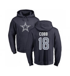 Football Dallas Cowboys #18 Randall Cobb Navy Blue Name & Number Logo Pullover Hoodie