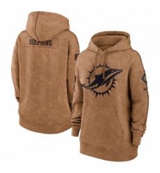 Women's Miami Dolphins Nike Brown 2023 Salute to Service Pullover Hoodie
