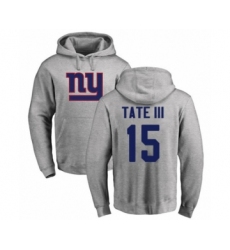 Football New York Giants #15 Golden Tate III Ash Name & Number Logo Pullover Hoodie