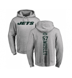 Football New York Jets #57 C.J. Mosley Ash Backer Pullover Hoodie