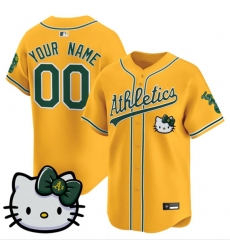 Men's Oakland Athletics Active Player Custom Gold Hello Kitty Vapor Premier Limited Stitched Baseball Jersey