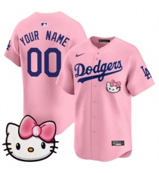 Men's Los Angeles Dodgers ACTIVE PLAYER Custom Pink 2025 Hello Kitty Vapor Premier Limited Stitched Baseball Jersey