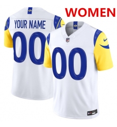 Women's Los Angeles Rams Active Player Custom White 2026 F.U.S.E. Vapor Limited Football Stitched Jersey(Run Small)