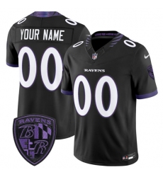 Men's Baltimore Ravens Active Player Custom Black 2026 F.U.S.E. Alternate Vapor Limited Football Stitched Jersey