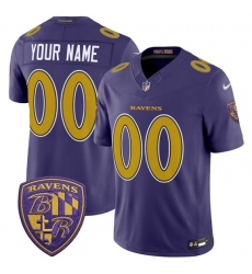 Men's Baltimore Ravens Active Player Custom Purple 2026 F.U.S.E. Alternate Vapor Limited Football Stitched Jersey