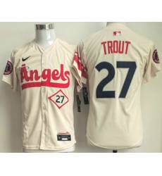 Youth Los Angeles Angels #27 Mike Trout Cream City Connect Limited Stitched Jersey