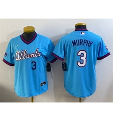 Women's Atlanta Braves #3 Dale Murphy Powder Blue 2026 City Connect Stadium Stitched Baseball Jersey(Run Small)
