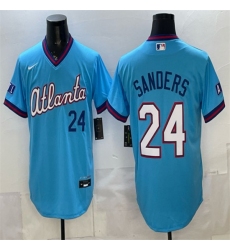 Men's Atlanta Braves #24 Deion Sanders Powder Blue 2026 City Connect Stadium Stitched Baseball Jersey