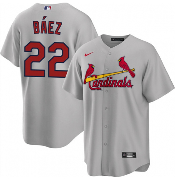 Men's St. Louis Cardinals #22 Joshua Báez Gray Cool Base Stitched Baseball Jersey