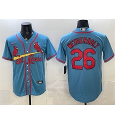 Men's St. Louis Cardinals #26 JJ Wetherholt Blue Cool Base Stitched Baseball Jersey
