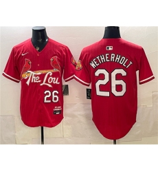 Men's St. Louis Cardinals #26 JJ Wetherholt Red 2024 City Connect Stitched Baseball Jersey