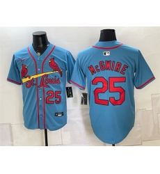 Men's St. Louis Cardinals #25 Mark McGwire Blue Alternate Limited Stitched Baseball Jersey