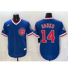 Men's Chicago Cubs #14 Ernie Banks Royal 150th Anniversary Throwback Vapor Limited Stitched Baseball Jersey