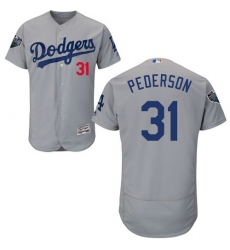 Men's Majestic Los Angeles Dodgers #31 Joc Pederson Gray Alternate Flex Base Authentic Collection 2018 World Series MLB Jersey