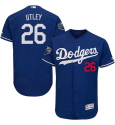 Men's Majestic Los Angeles Dodgers #26 Chase Utley Royal Blue Flexbase Authentic Collection 2018 World Series MLB Jersey