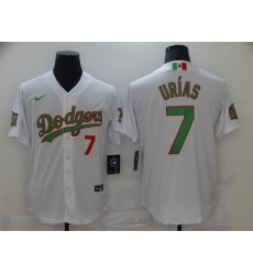 Men's Nike Los Angeles Dodgers #7 Julio Urias White 2020 World Series Authentic Jersey