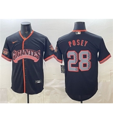 Men's San Francisco Giants #28 Buster Posey Black 2026 Alternate Stadium Stitched Baseball Jersey
